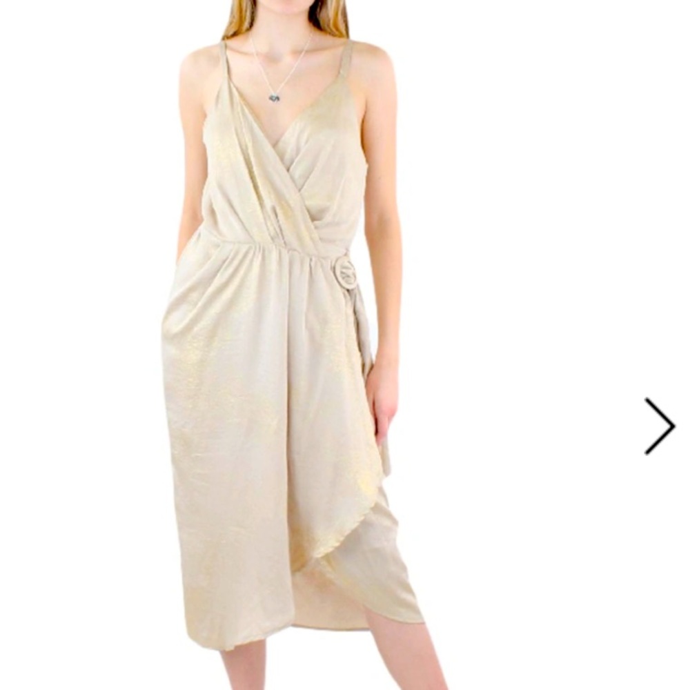 Gold Wrap Dress